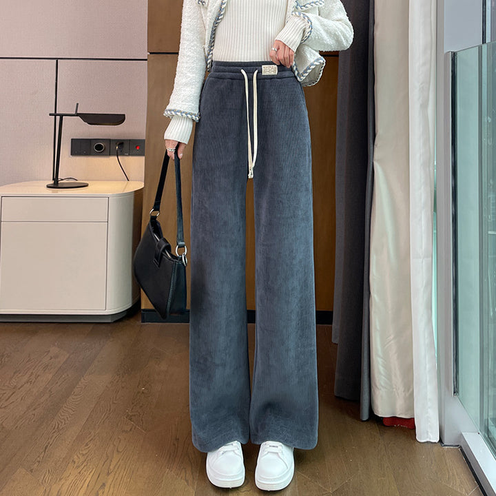 Schmale Chenille-Kordhose für Damen