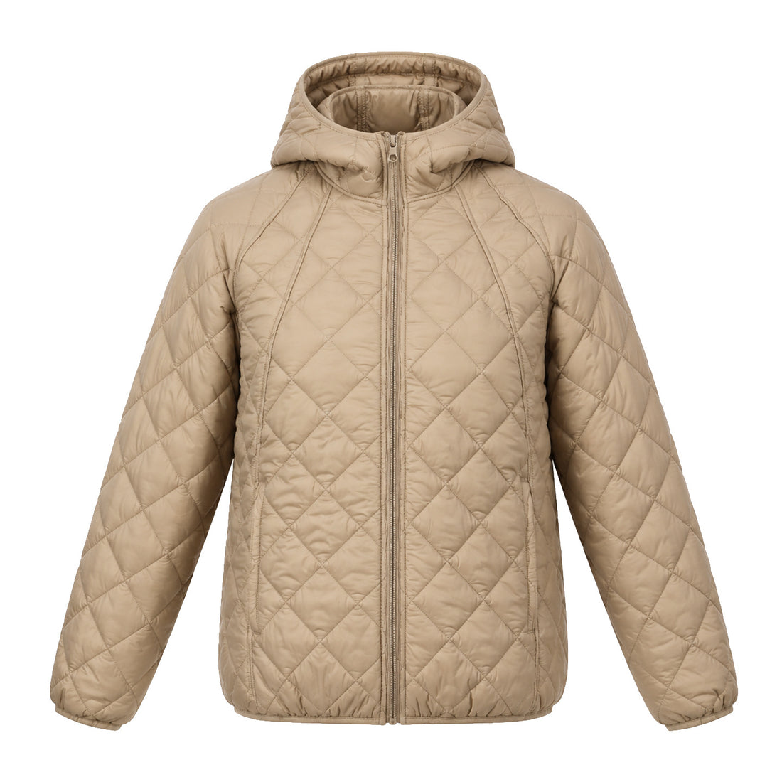Leichte Damen-Steppjacke mit Kapuze, locker geschnitten