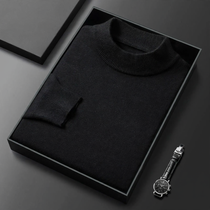 Herren-Kaschmirpullover mit Stehkragen