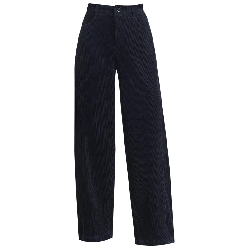 Damen-Cordhose mit hohem Bund, gerade geschnitten