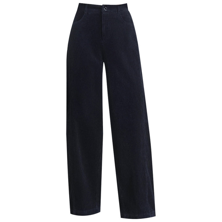 Damen-Cordhose mit hohem Bund, gerade geschnitten