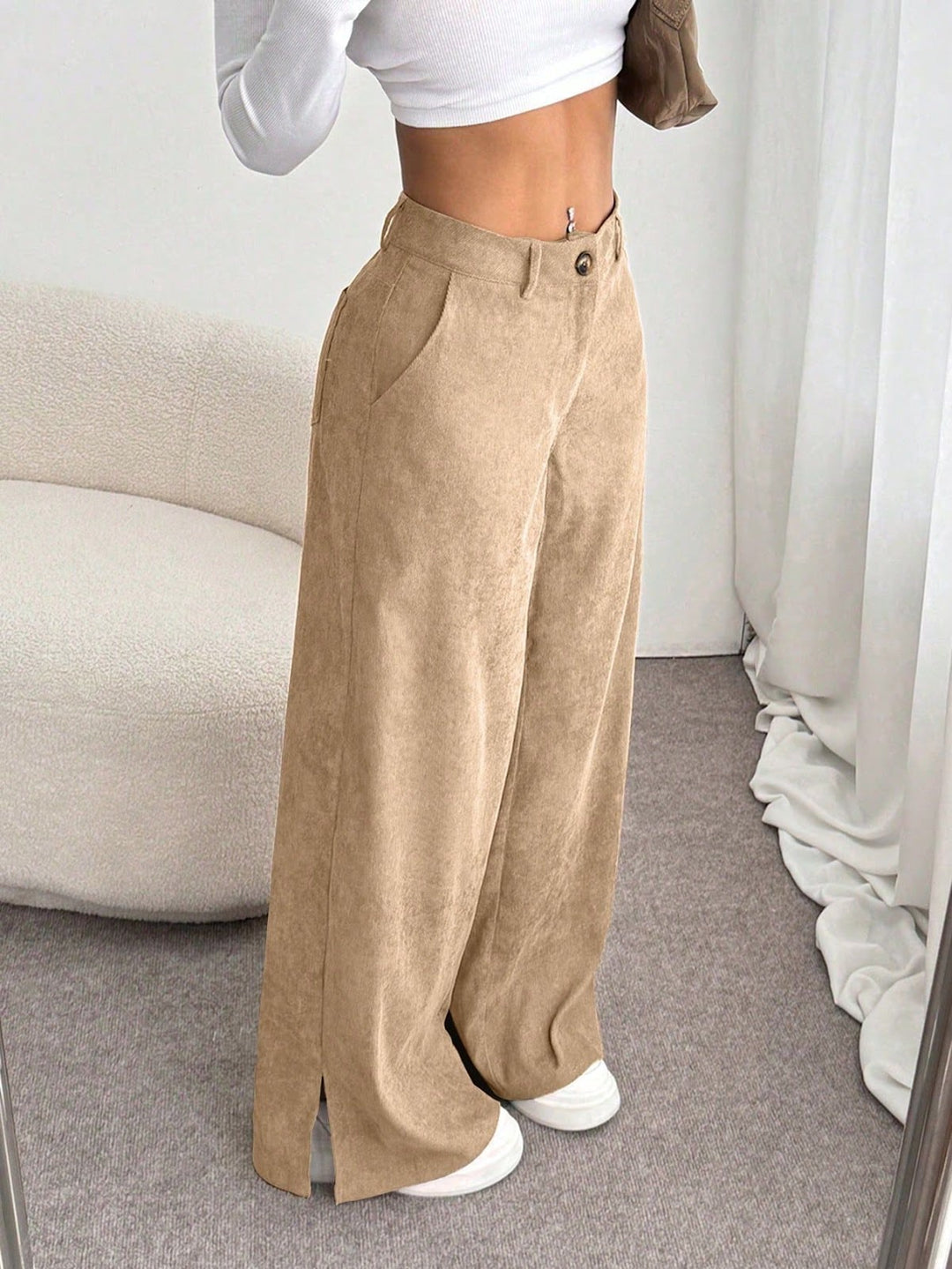 Retro Cord-Hose mit geradem Bein