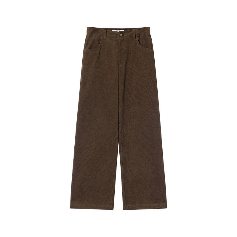Damen-Cordhose mit Stickerei und hohem Bund