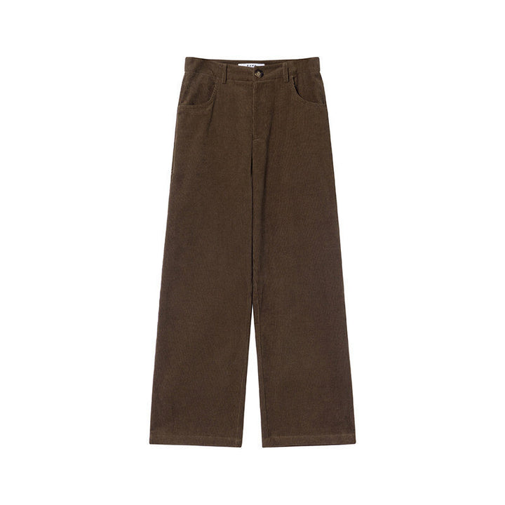 Damen-Cordhose mit Stickerei und hohem Bund