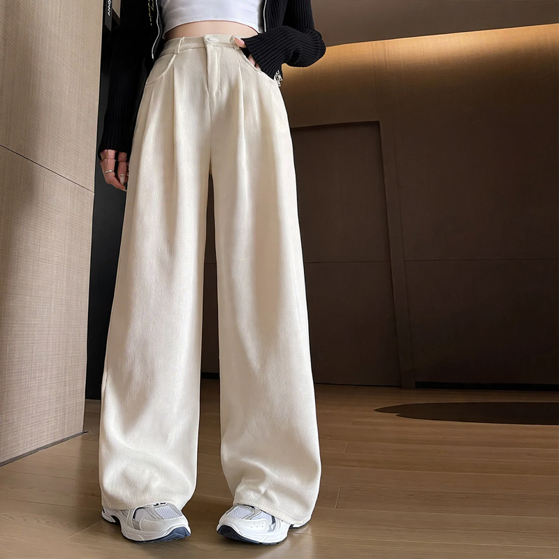 Elegante Cord-Anzughose mit weitem Bein