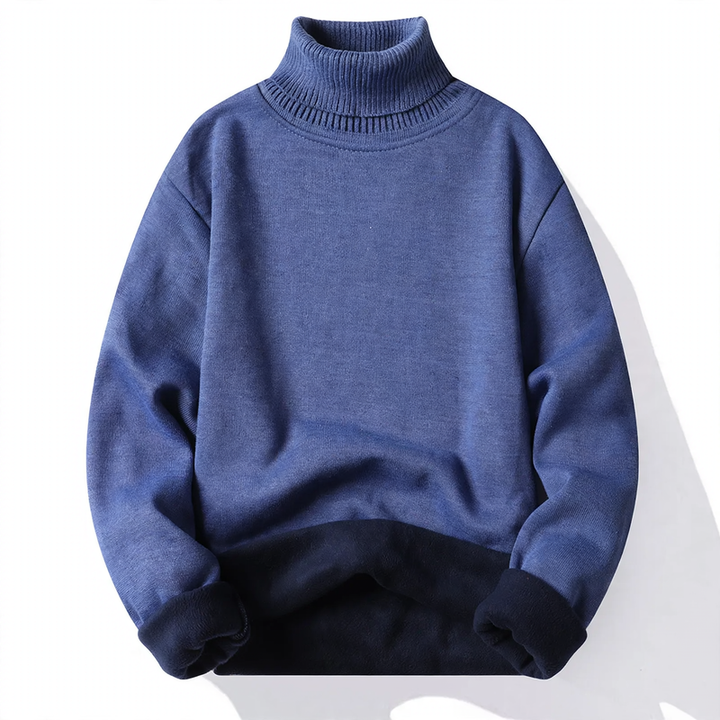Herren-Strickpullover mit hohem Kragen, körperbetont
