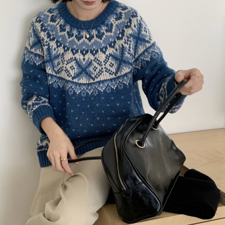 Damen-Weihnachtspullover im Fair-Isle-Stil