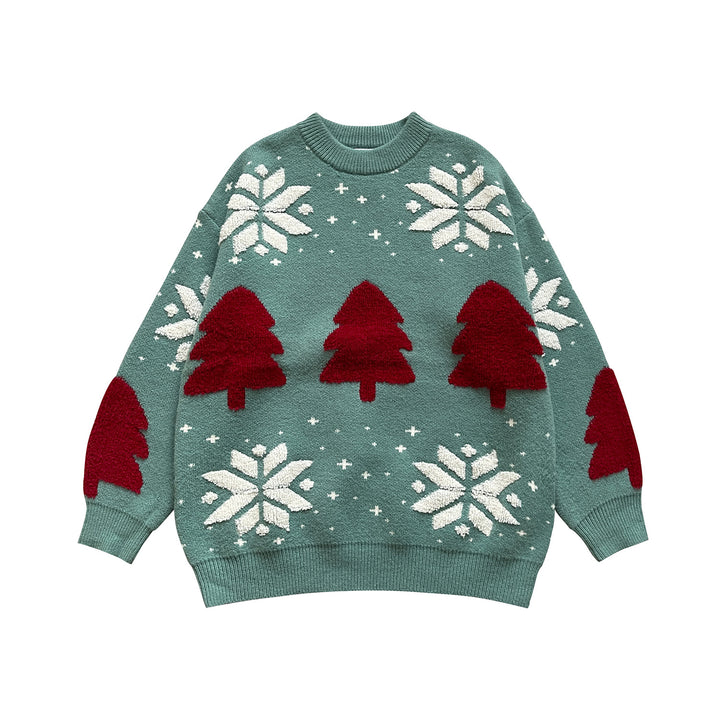 Weihnachtspullover mit Rentier-Motiv im Oversize-Look