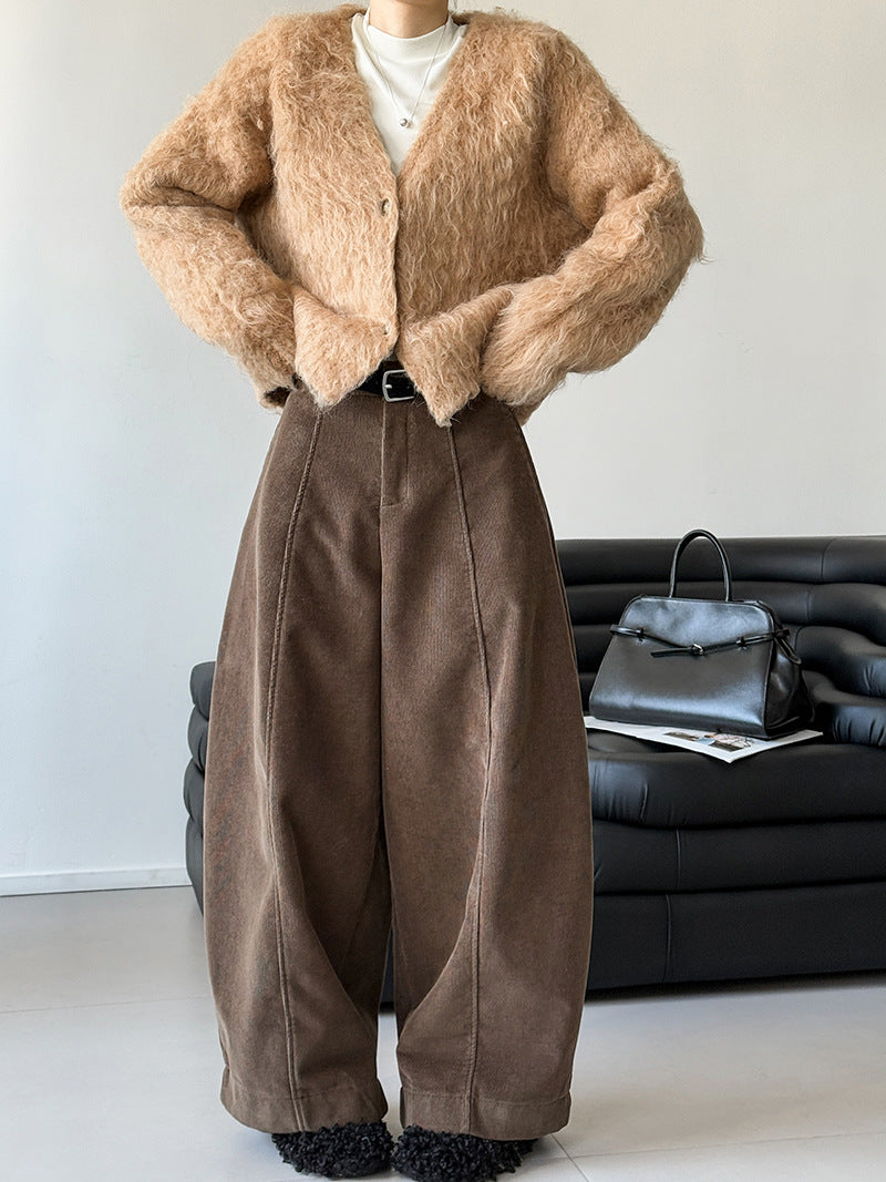 Gefütterte Kord-Weithose im Retro-Stil