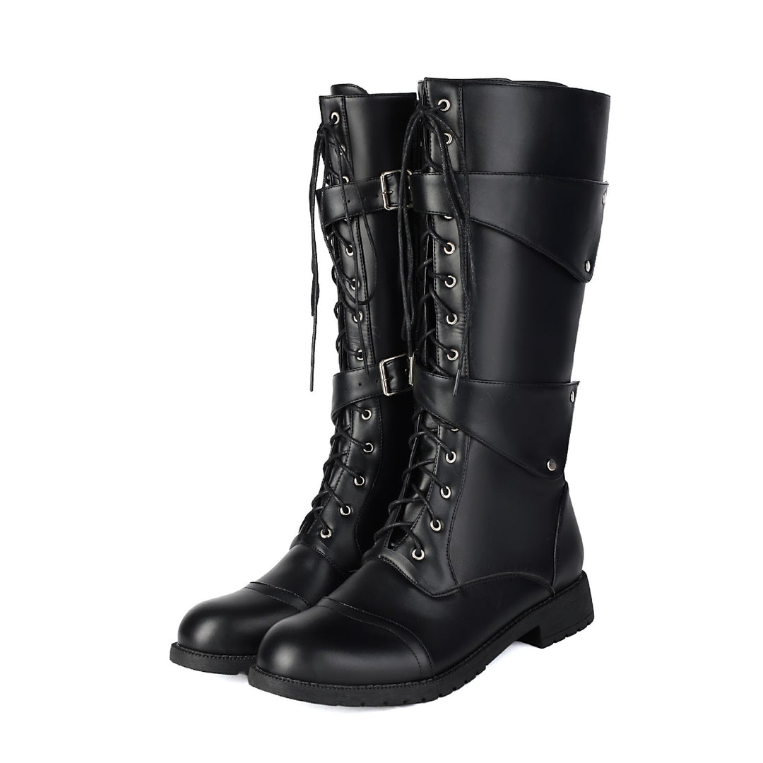 Herren-Stiefel mit Schnallen und Schnürung