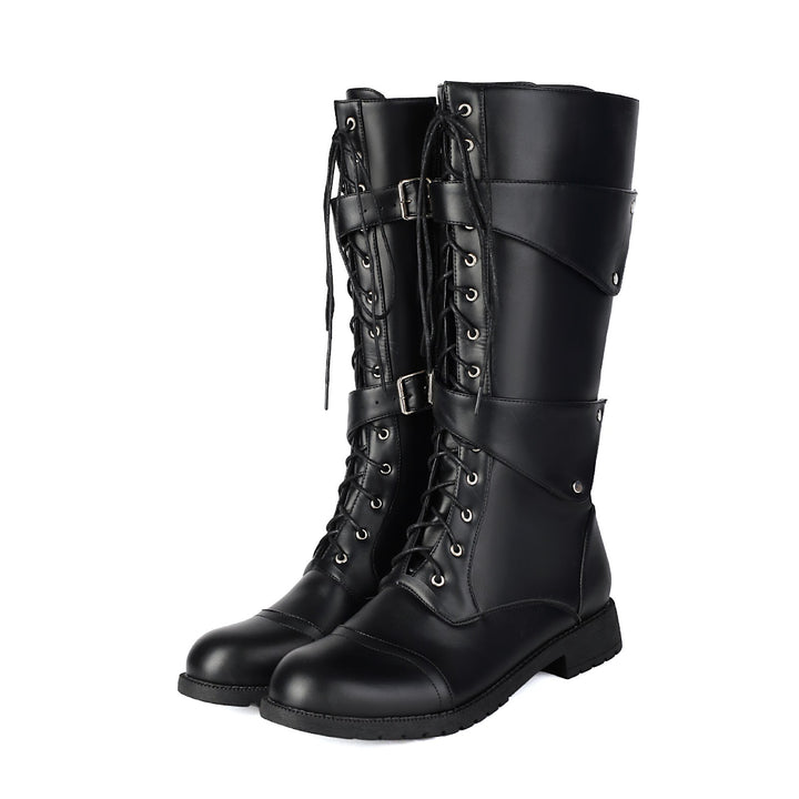 Herren-Stiefel mit Schnallen und Schnürung