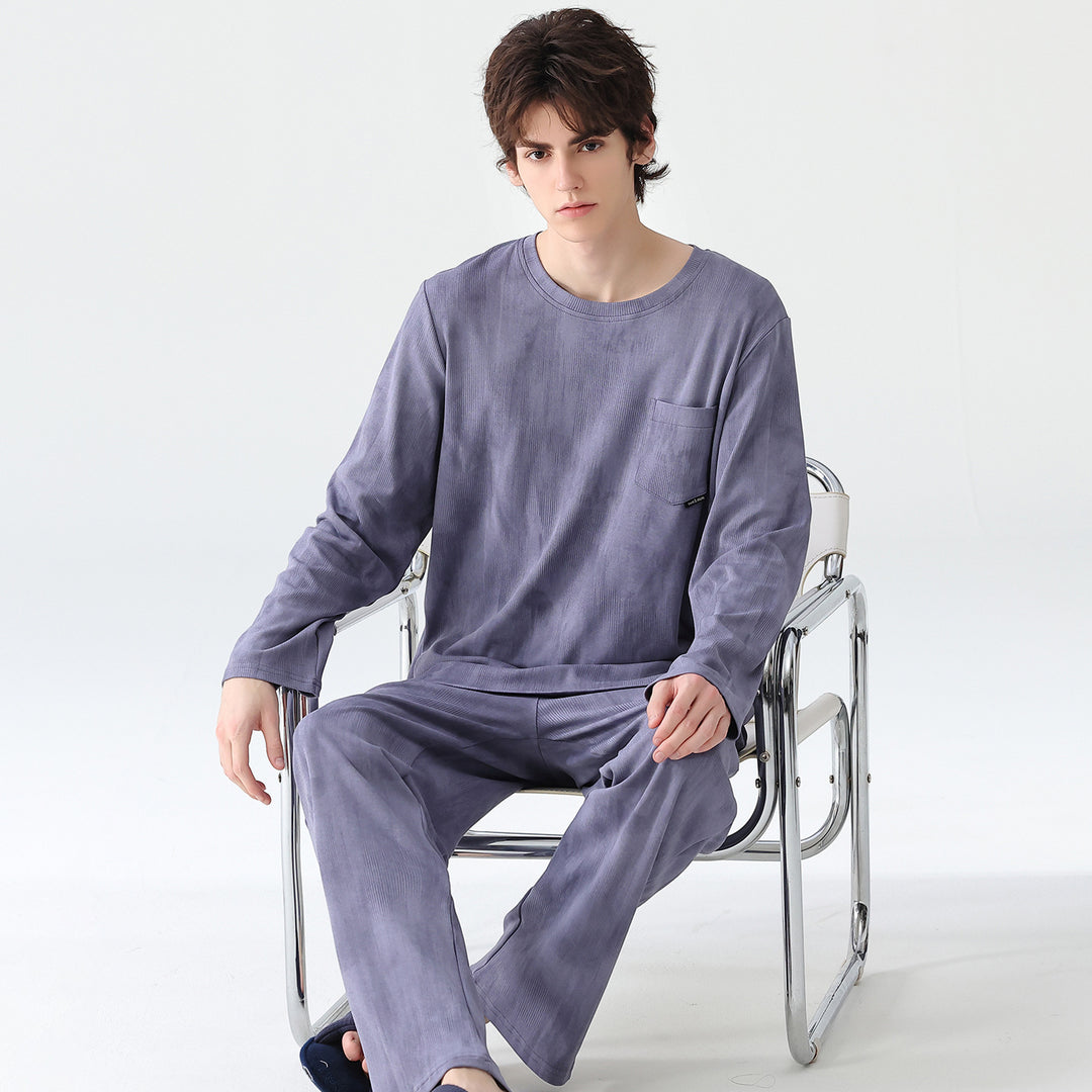 Herren-Pyjama-Set aus 100% Baumwolle, kariert