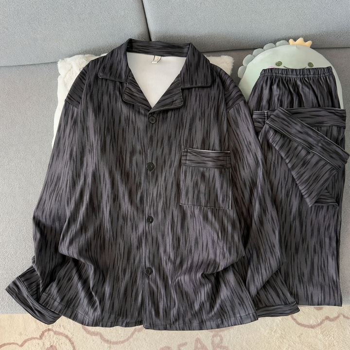 Herren-Pyjama-Set, warmes Thermomaterial, lockere Passform