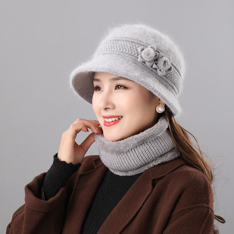 Damen Glockenhut und Schal Set, warm, für Herbst und Winter