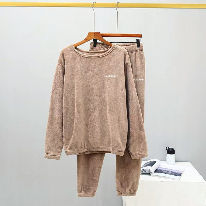 Warmer Korallenfleece-Hausanzug, Unisex, für kalte Tage