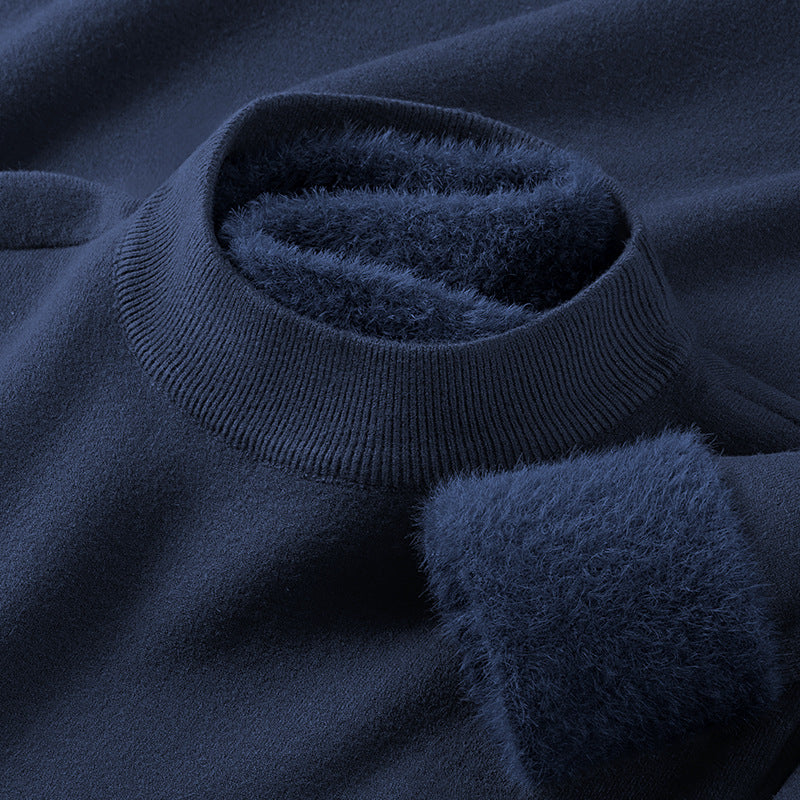 Herren-Pullover mit Stehkragen aus Modal-Wollmischung