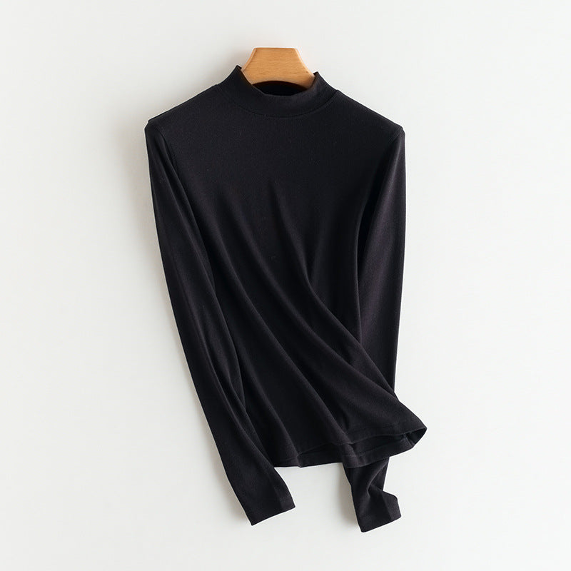 Damen-Strick-Unterziehshirt, Kaschmir-Mischgewebe, verschiedene Kragen