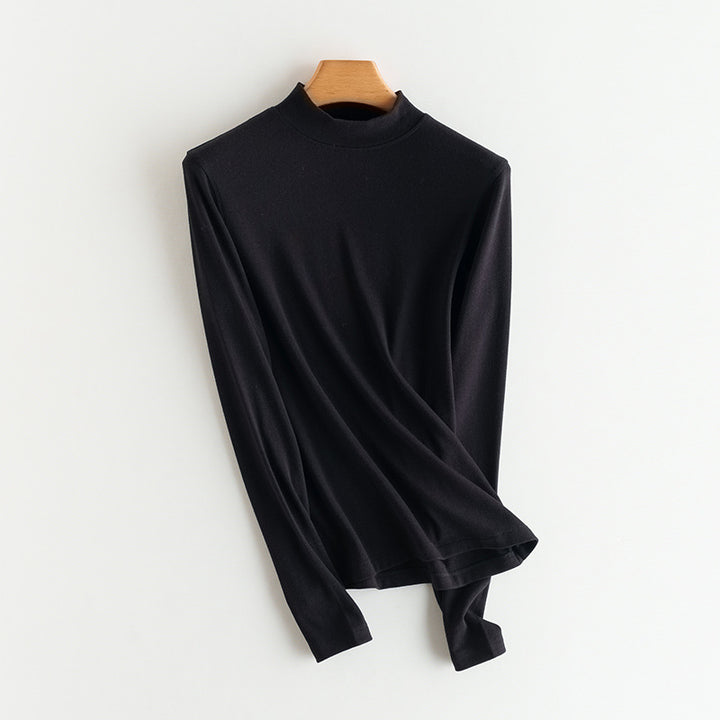 Damen-Strick-Unterziehshirt, Kaschmir-Mischgewebe, verschiedene Kragen