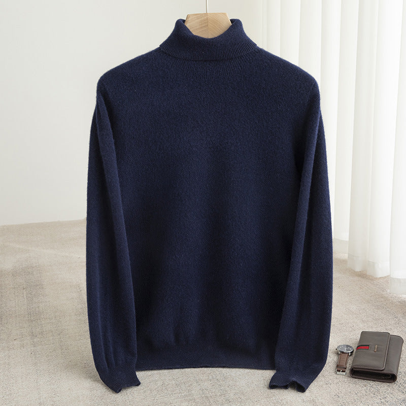 Herren-Rollkragenpullover aus 100% Wolle, nahtlos
