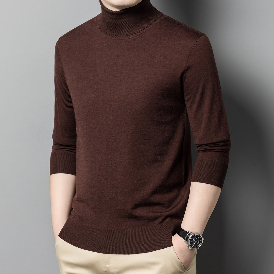 Herren-Wollpullover, 100% Wolle, Rollkragen, maschinenwaschbar
