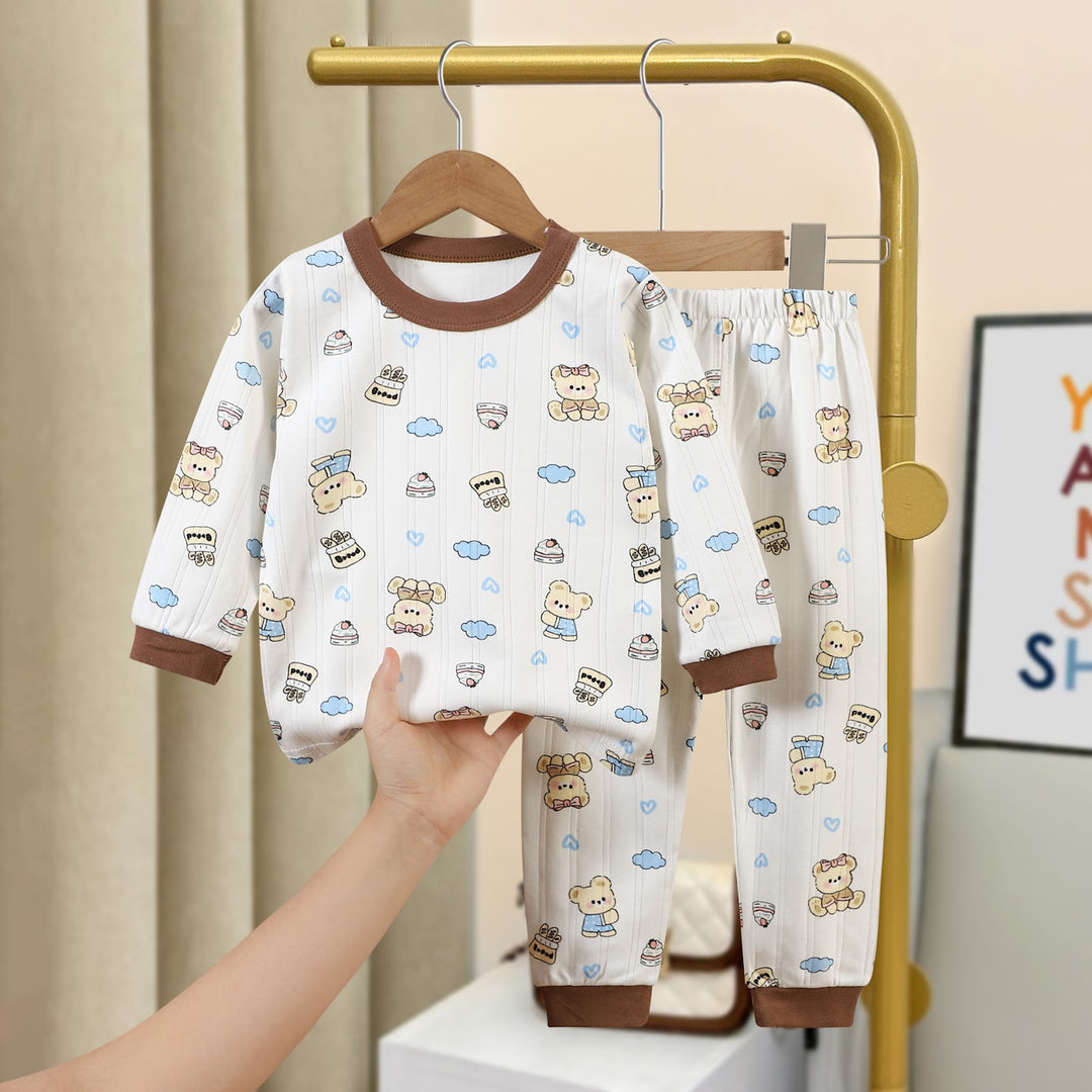 Kinder-Schlafanzug aus Baumwolle mit Jacquard-Muster