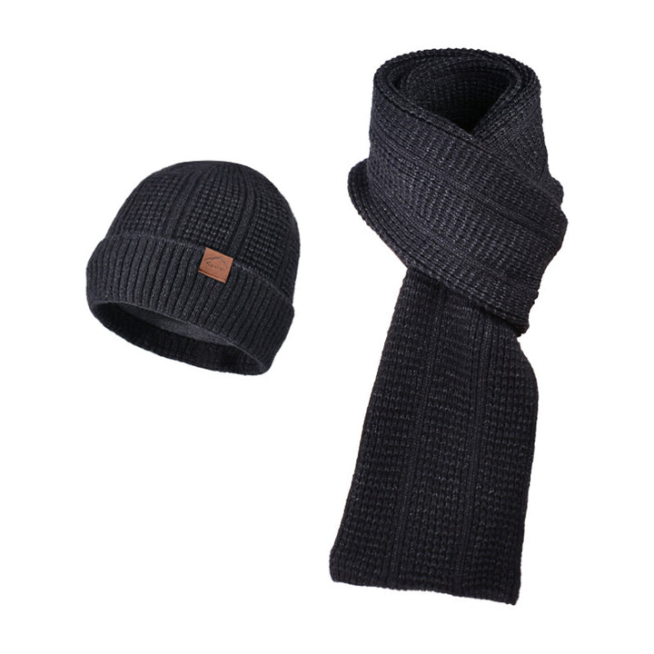 Strickmützen- und Schal-Set für Herren, wärmend