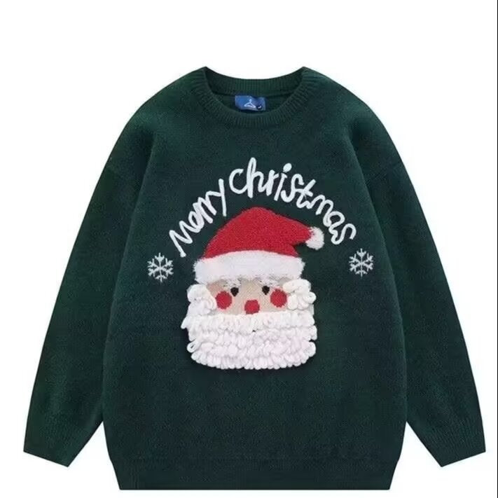 Weihnachtspullover für Herren, Rundhalsausschnitt, Motiv