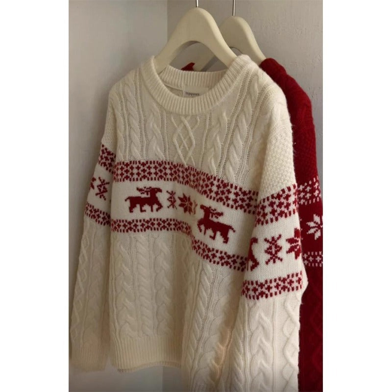 Unisex-Strickpullover mit Fair-Isle-Muster