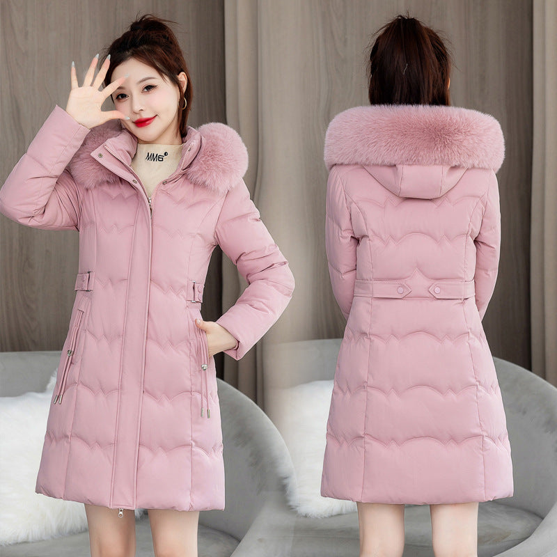 Damen-Steppjacke, mittellang, mit Doppelreißverschluss
