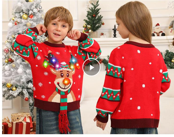 Weihnachtlicher Strickpullover mit Jacquard-Muster