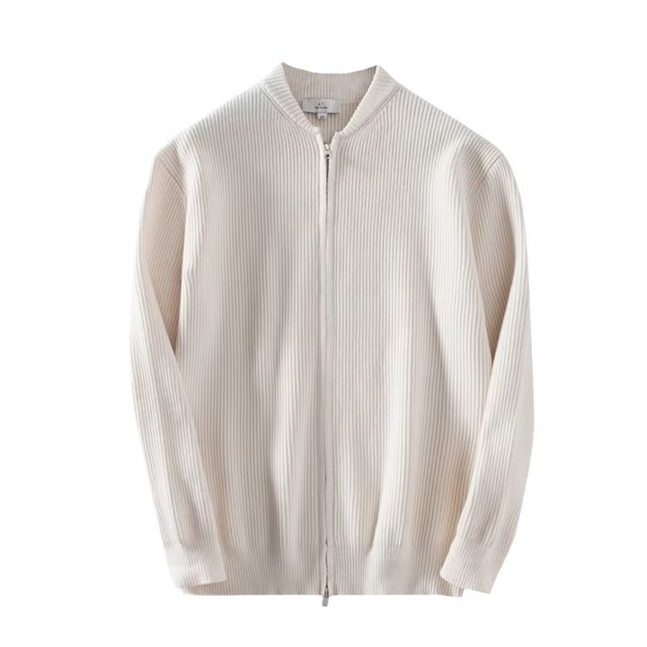 Herren-Strickjacke, Reißverschluss, Business-Casual, einfarbig