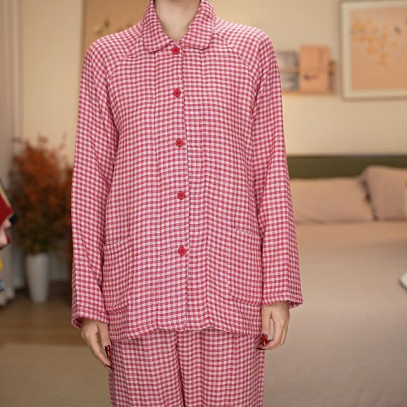 Unisex-Hausanzug, 4-lagige Baumwollgaze, weich
