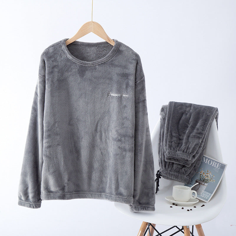Warmer Herren-Schlafanzug aus Flanell und Korallenfleece