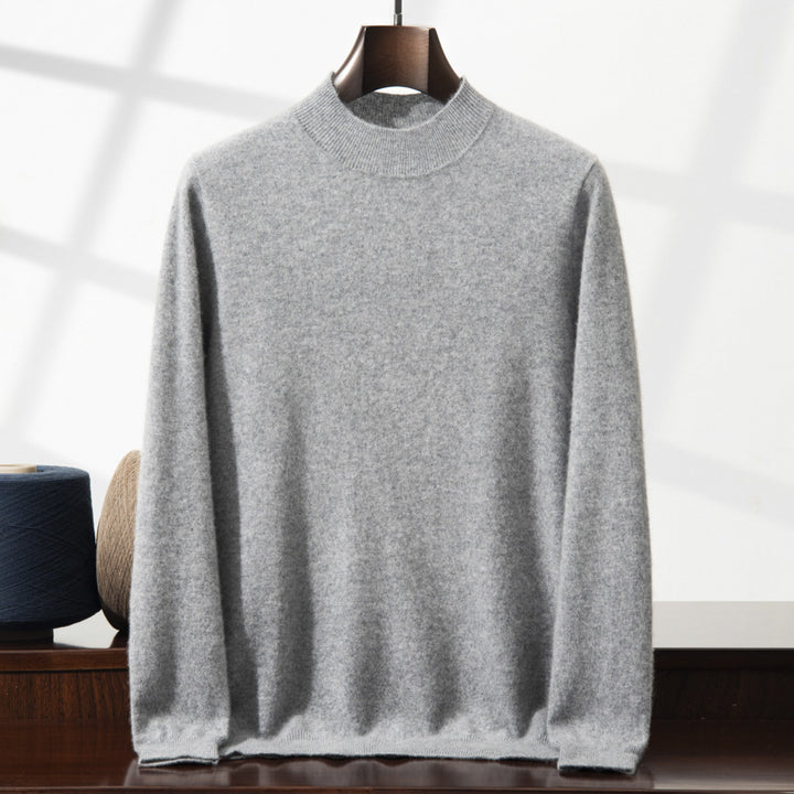 Herren-Kaschmirpullover, Stehkragen, dünn