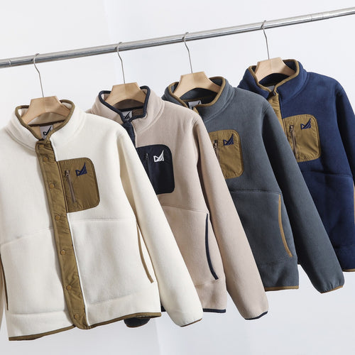 Unisex Teddyfleece-Jacke mit Stehkragen