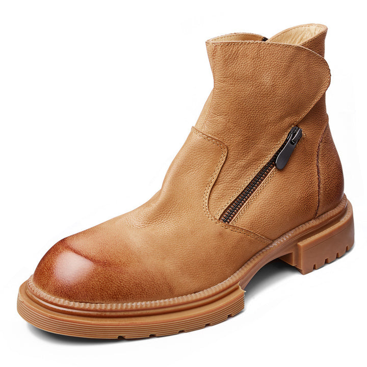 Herren-Lederstiefel im Biker-Stil, gefüttert