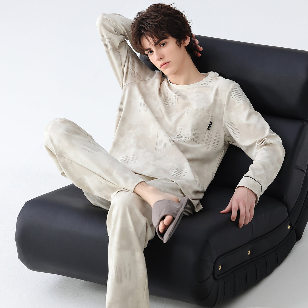 Herren-Pyjama-Set aus 100% Baumwolle, kariert