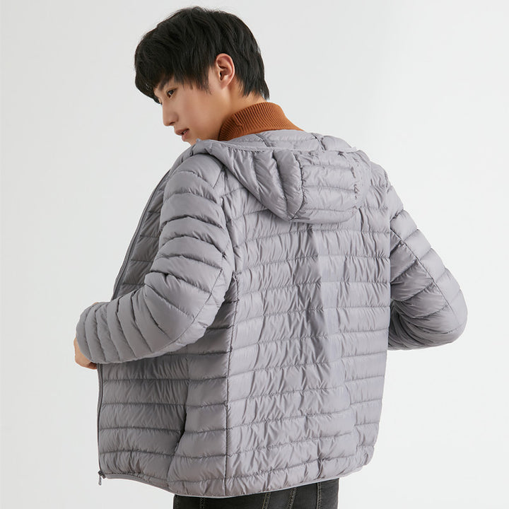 Leichte Herren-Daunenjacke mit Kapuze
