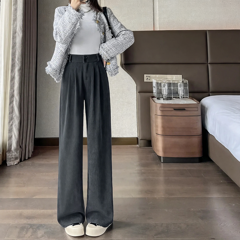 Damen-Cordhose, weit geschnitten, gerade Passform