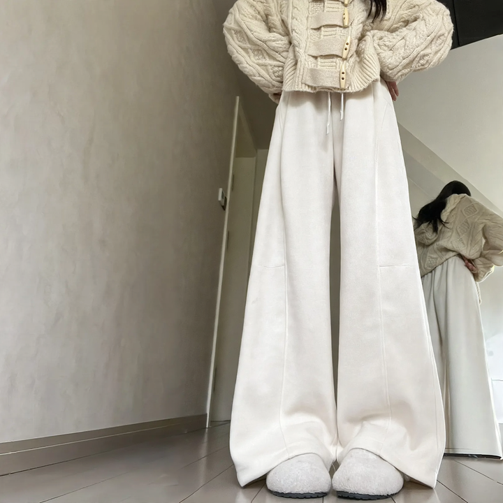 Kord-Weithose für Damen, hoch tailliert, gefüttert