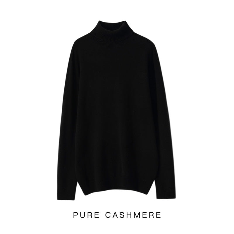 Herren-Rollkragenpullover aus reiner Wolle, Strick