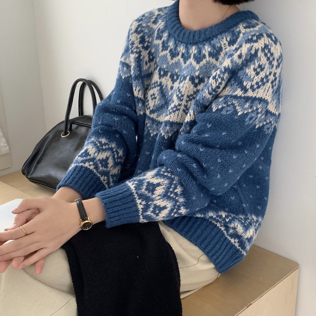 Damen-Weihnachtspullover im Fair-Isle-Stil