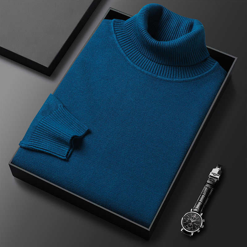 Warmer Herren-Rollkragenpullover, gestrickt