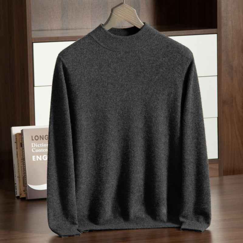 Herren-Kaschmirpullover, Stehkragen, Business-Casual