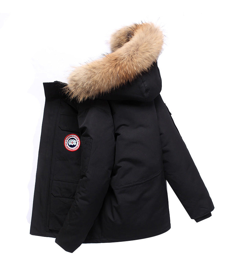 Modische Unisex-Daunenjacke mit abnehmbarem Kragen