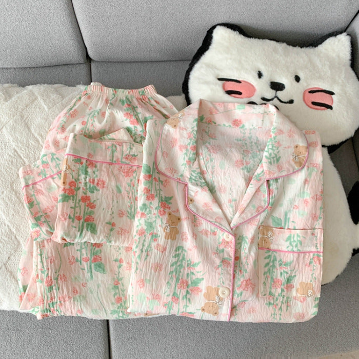 Damen-Pyjama-Set, Langarm, atmungsaktiv