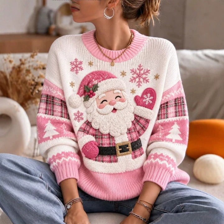 Damen-Weihnachtspullover mit 3D-Druck