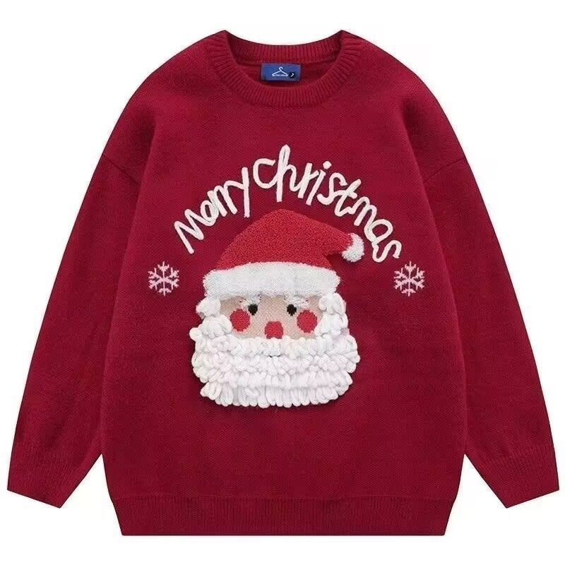 Weihnachtspullover für Herren, Rundhalsausschnitt, Motiv