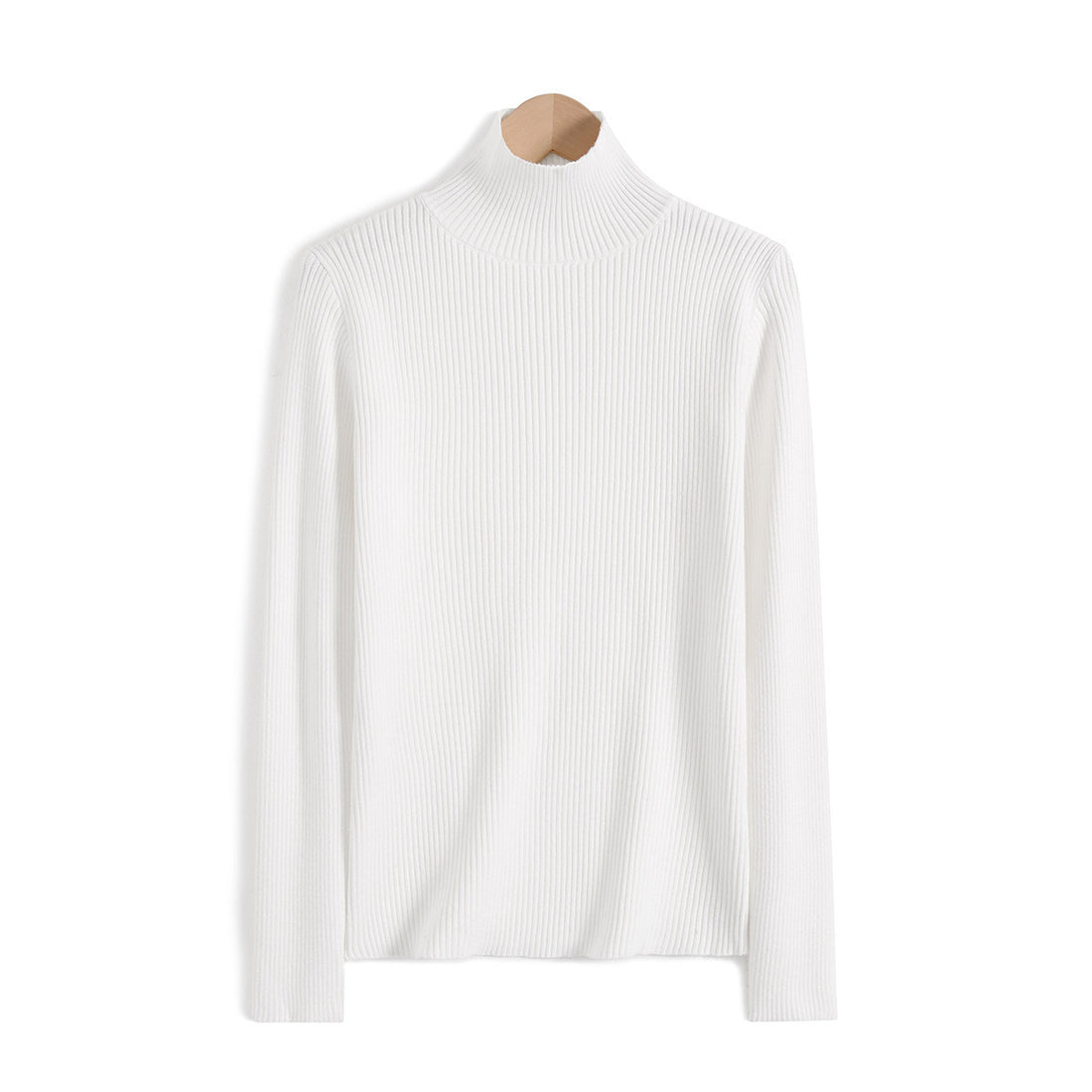 Damen-Strickpullover aus Wolle mit halbem Stehkragen