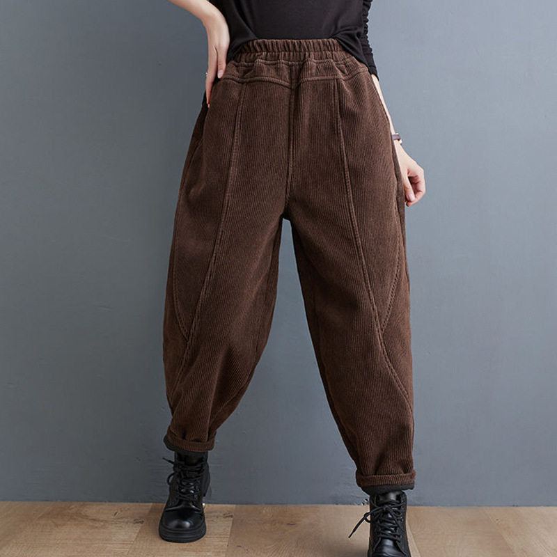 Kordhose für Damen, weiter Schnitt, gefüttert